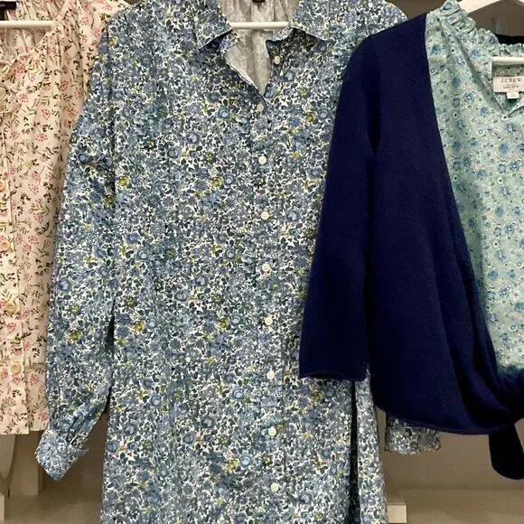 J Crew Floral Bundle: 1 Dress & 2 Blouses plus Cashmere Sweater - Picture 3 of 14